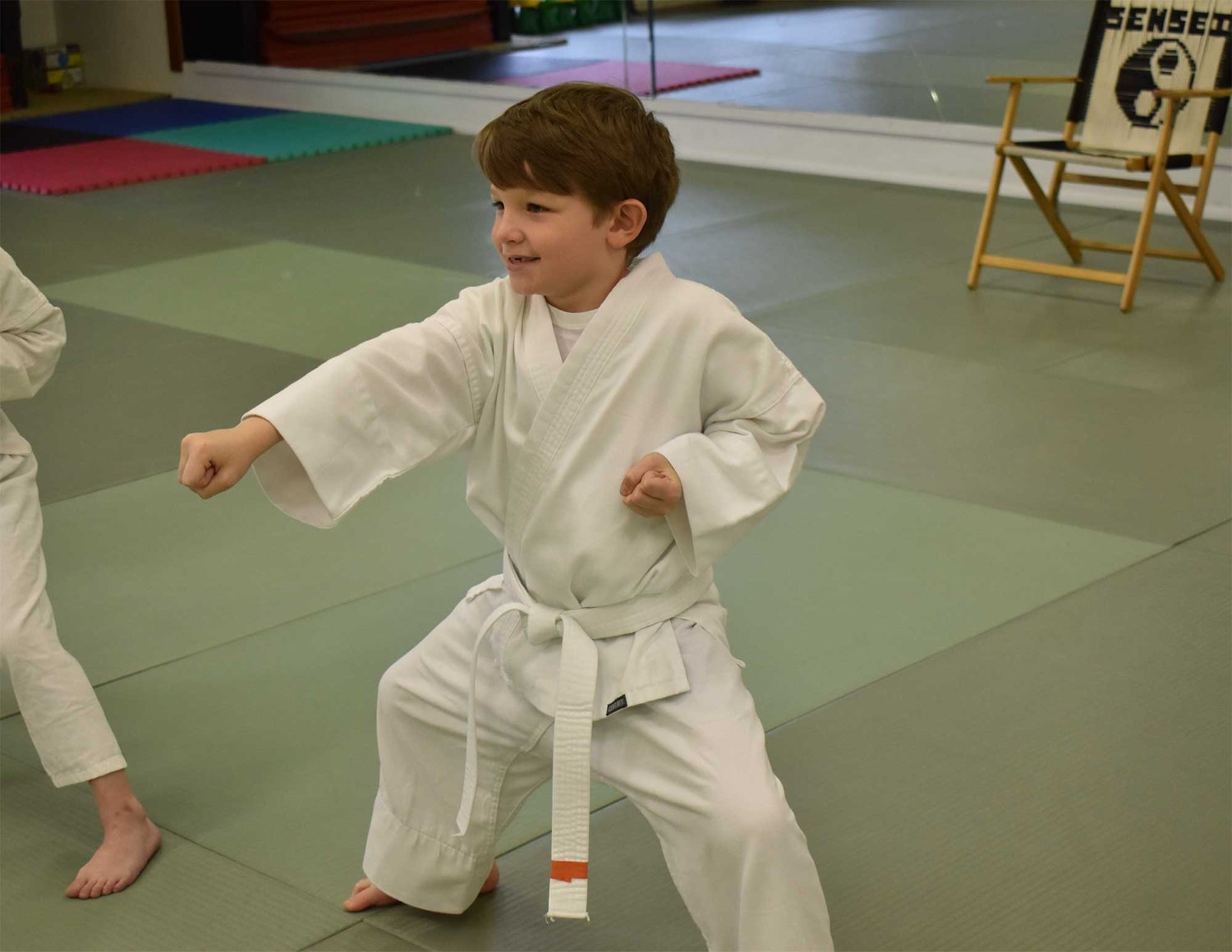 child doing karate punch