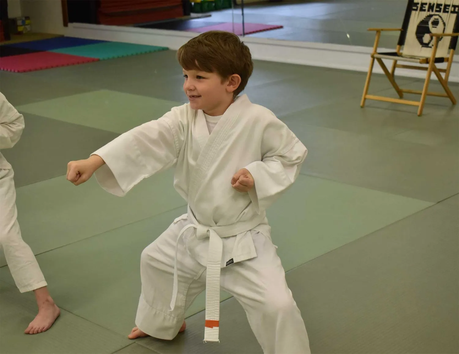 child taking karate class in chesterland